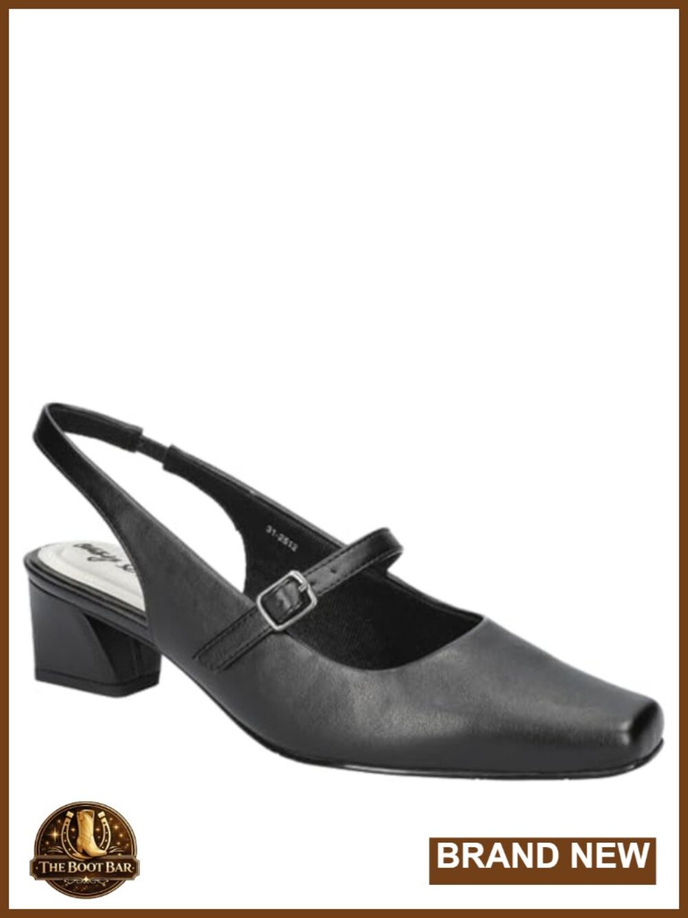 Easy Street Cameo Square Toe Slingback Block Heel Pump 2 inch